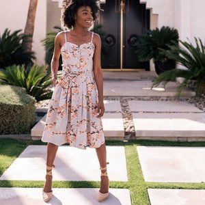 GAL MEETS GLAM Daphne Cherry Blossom Birds Spring/Summer Dress 4